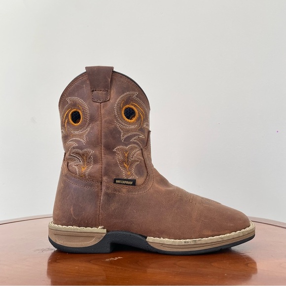 Dan Post Children's Storm's Eye Jr Brown Square Toe Cowboy Boots - Picture 3 of 8